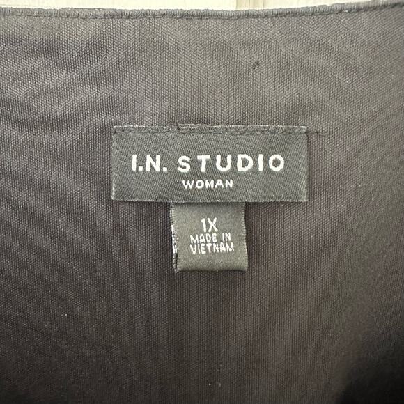 Boho Festival Fringe Blouse Womens Plus Size 1X I.N. Studio Elastic Hem Casual - Picture 2 of 8